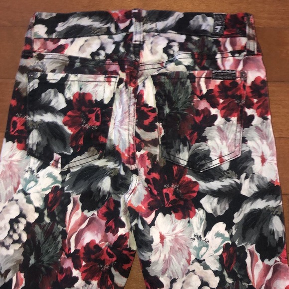 7 For All Mankind Mid-Rise Skinny Contour Jeans, Gallery Floral size 24 - Picture 7 of 12
